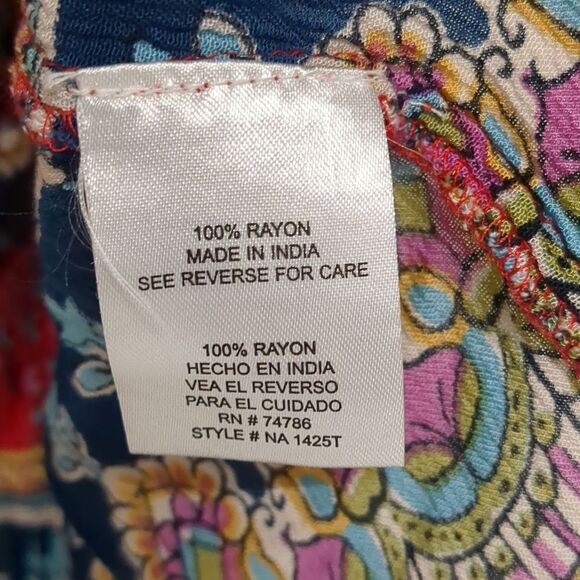 Patrons of Peace Tie Front Floral Flowy Boho Tank Top Size M - Picture 5 of 5